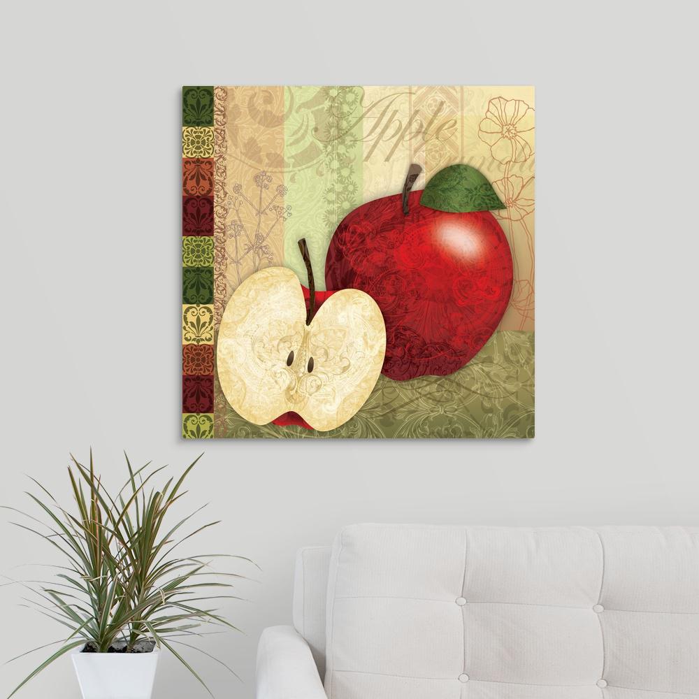 Greatbigcanvas Kitchen Garden Apples By Lori Siebert Canvas Wall Art 1127718 24 24x24 The Home Depot