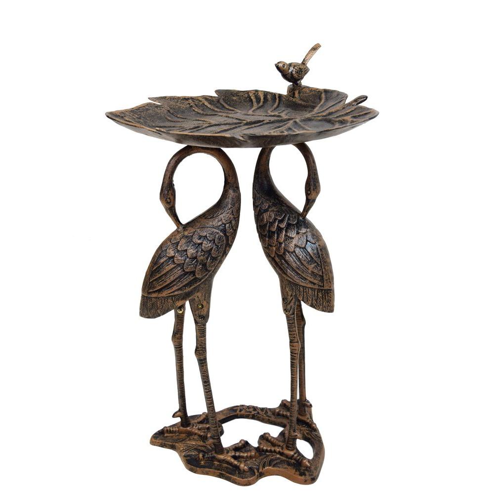 Oakland Living Crane Lily Birdbath5608AB The Home Depot