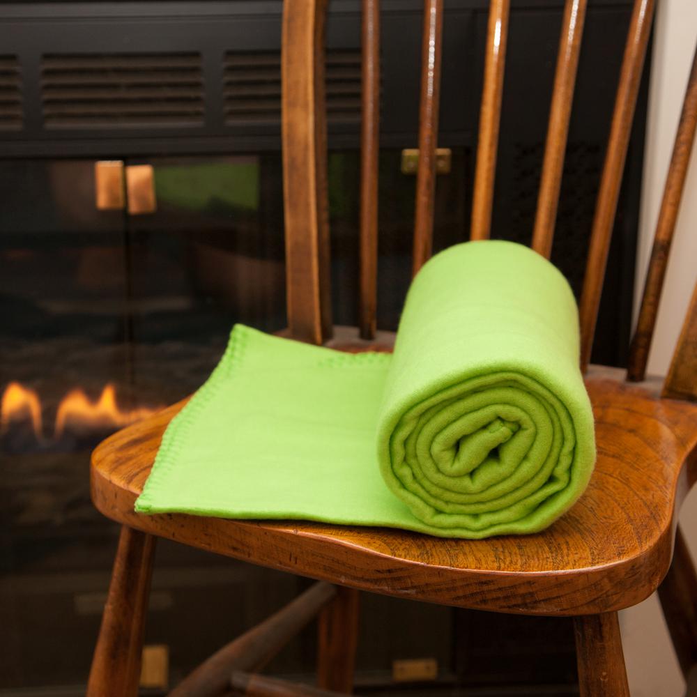 50 In X 60 Lime Green Super Soft Fleece Throw Blanket Mw2402