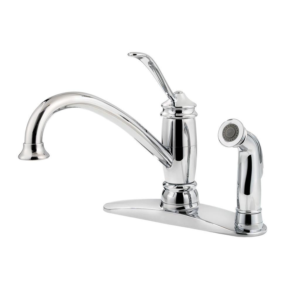 Pfister Brookwood Single Handle Side Sprayer Kitchen Faucet In