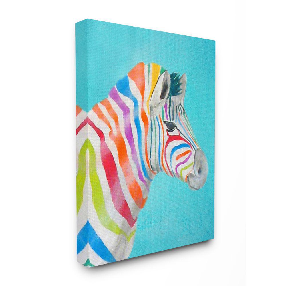 The Stupell Home Decor Collection 16 In X 20 In Rainbow Zebra