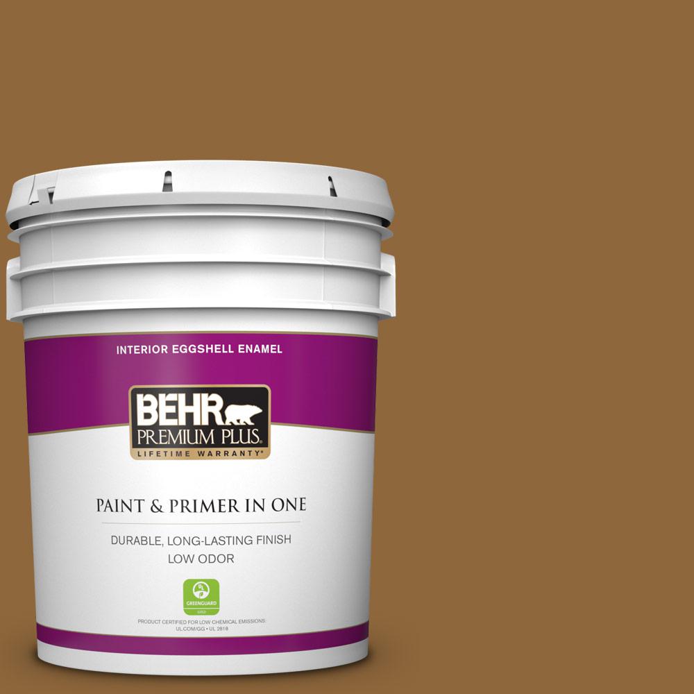 Behr Premium Plus 5 Gal 300d 7 Spanish Leather Eggshell Enamel Low Odor Interior Paint And Primer In One