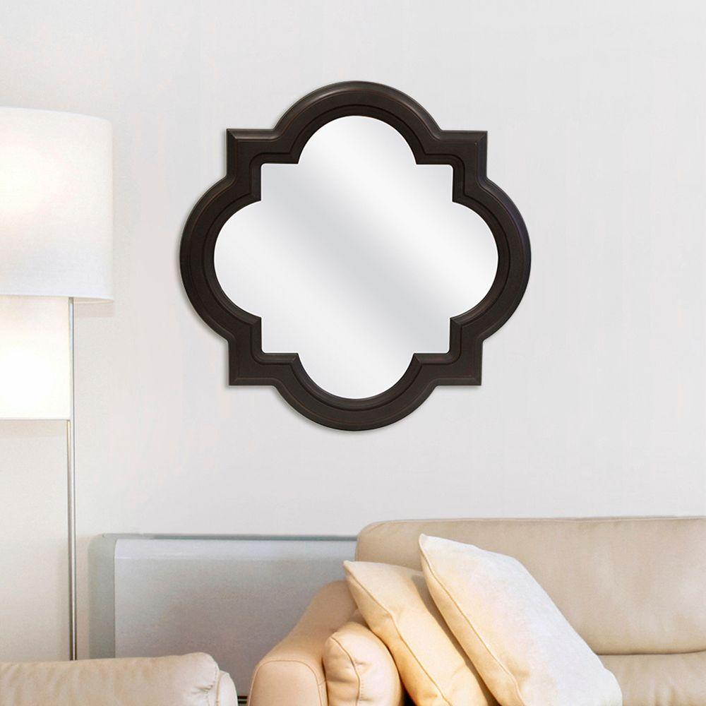 MCS Province 29.75 in. x 29.75 in. Quatrefoil Framed Mirror in Bronze