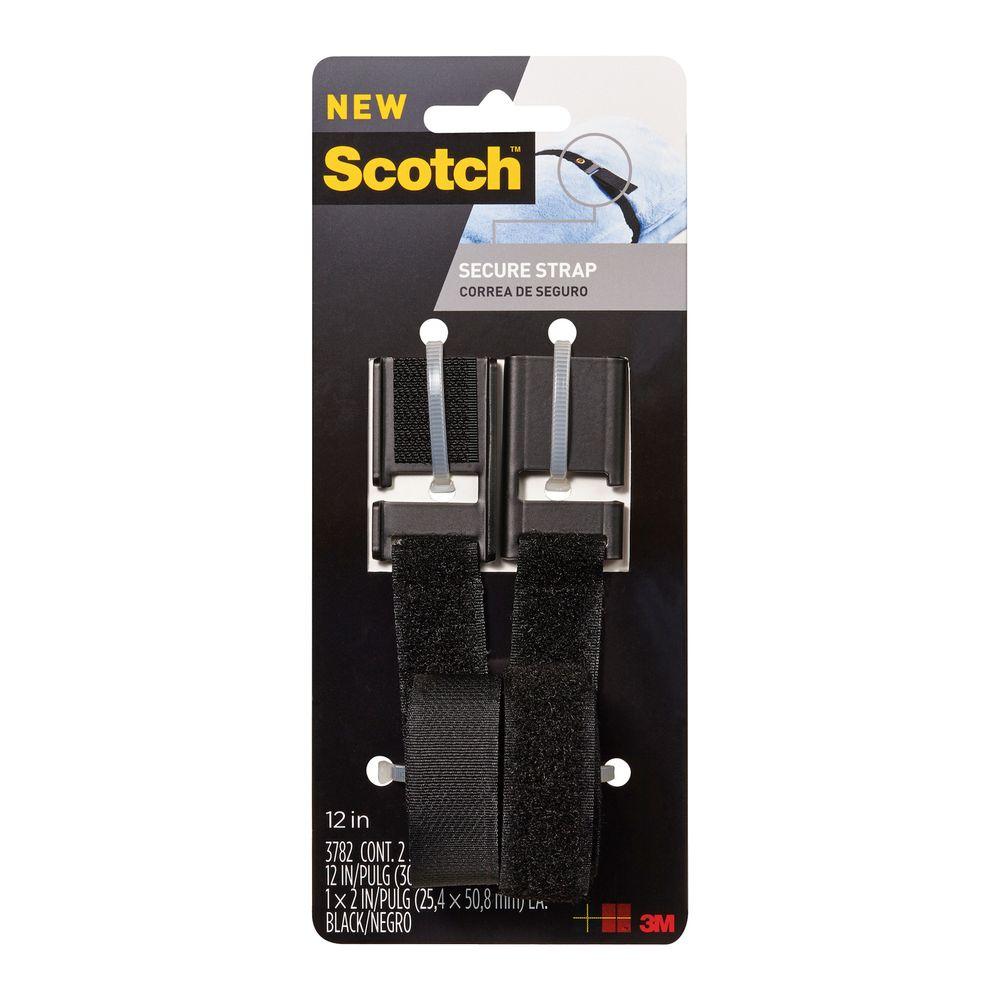Scotch 36 in x 0.75 in Black Bundling Secure Strap (2Pack)RF3782