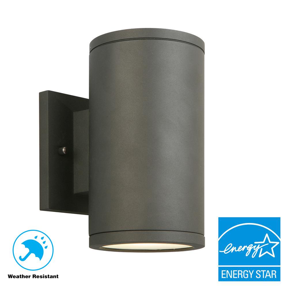 Cylinder Lights Outdoor Wall Mounted Lighting Black Led Outdoor Wall Lantern With Frosted Glass