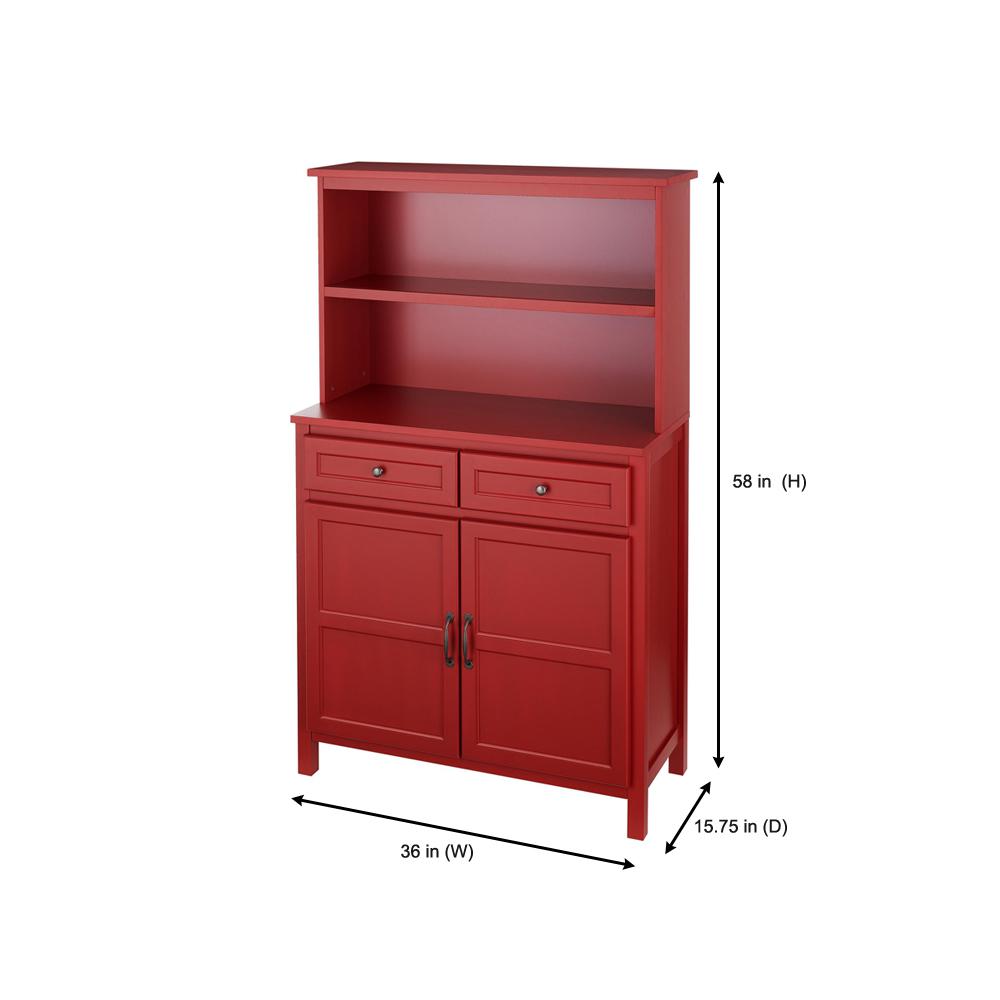 Stylewell Stylewell Chili Red Wood Transitional Kitchen Pantry 36