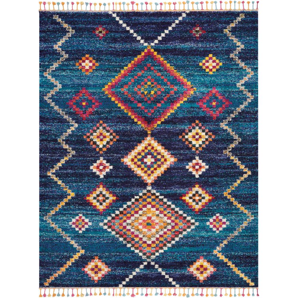 Nourison Moroccan Casbah 7 X 10 Dark Blue Scandinavian Area Rug