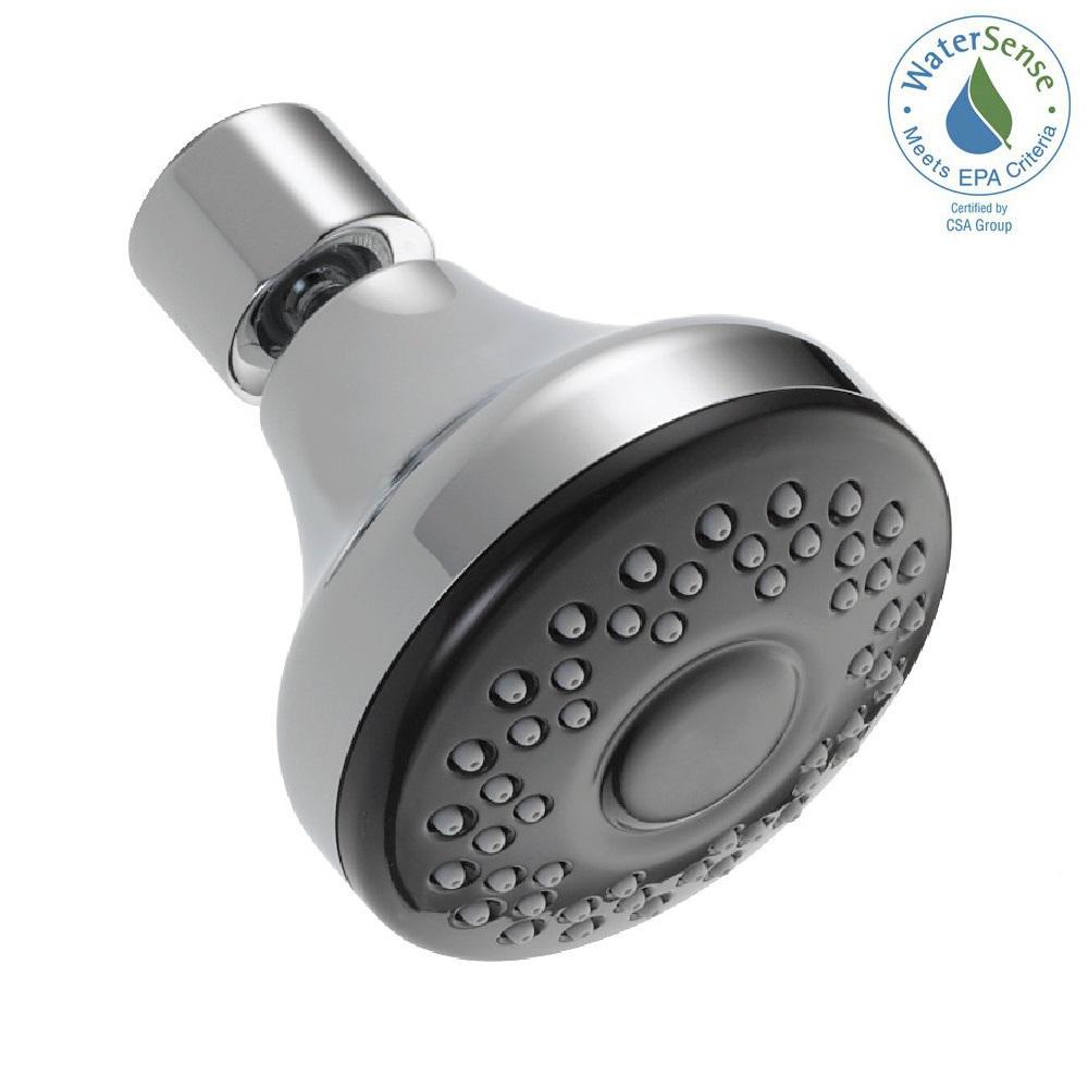 Delta 1 Spray 4 06 In Showerhead With Adjule Chrome Showerhead With Adjule Spray In Chrome 75152 The Home Depot