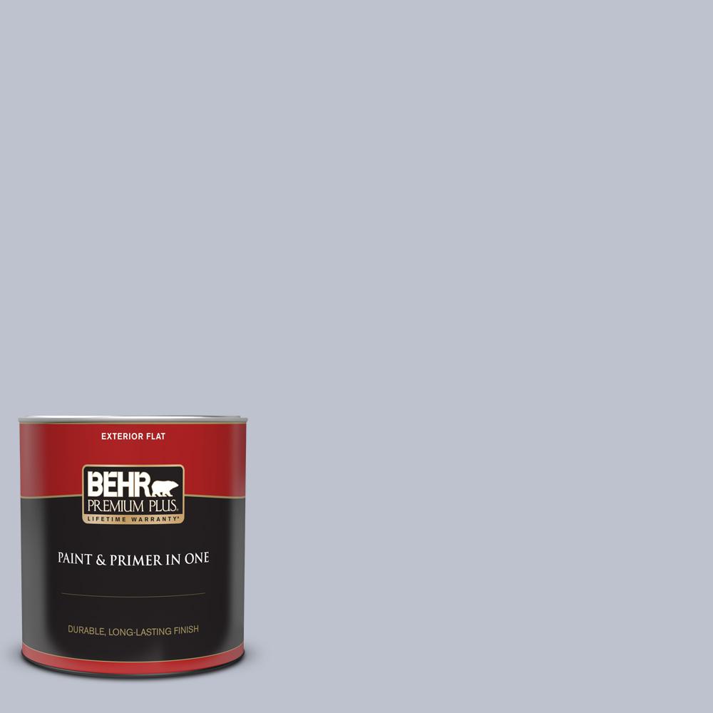 BEHR PREMIUM PLUS 1 qt. S5502 Powder Lilac Flat Exterior Paint and