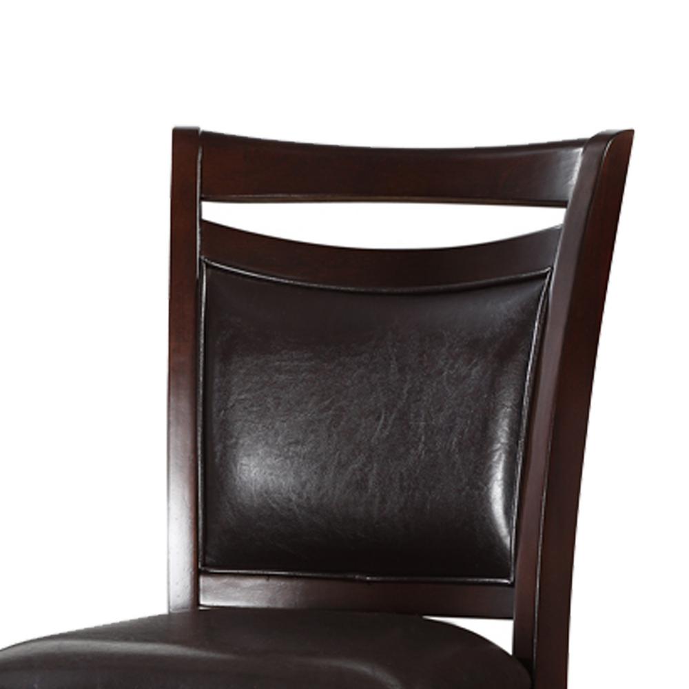 Benjara Classic 24 In Brown And Black Wooden Armless High Chair