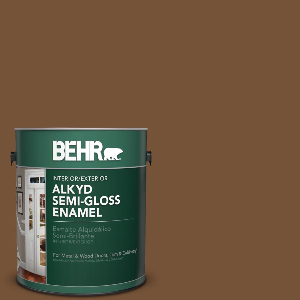 BEHR 1 gal. 290F7 Wooden Cabin SemiGloss Enamel Alkyd Interior