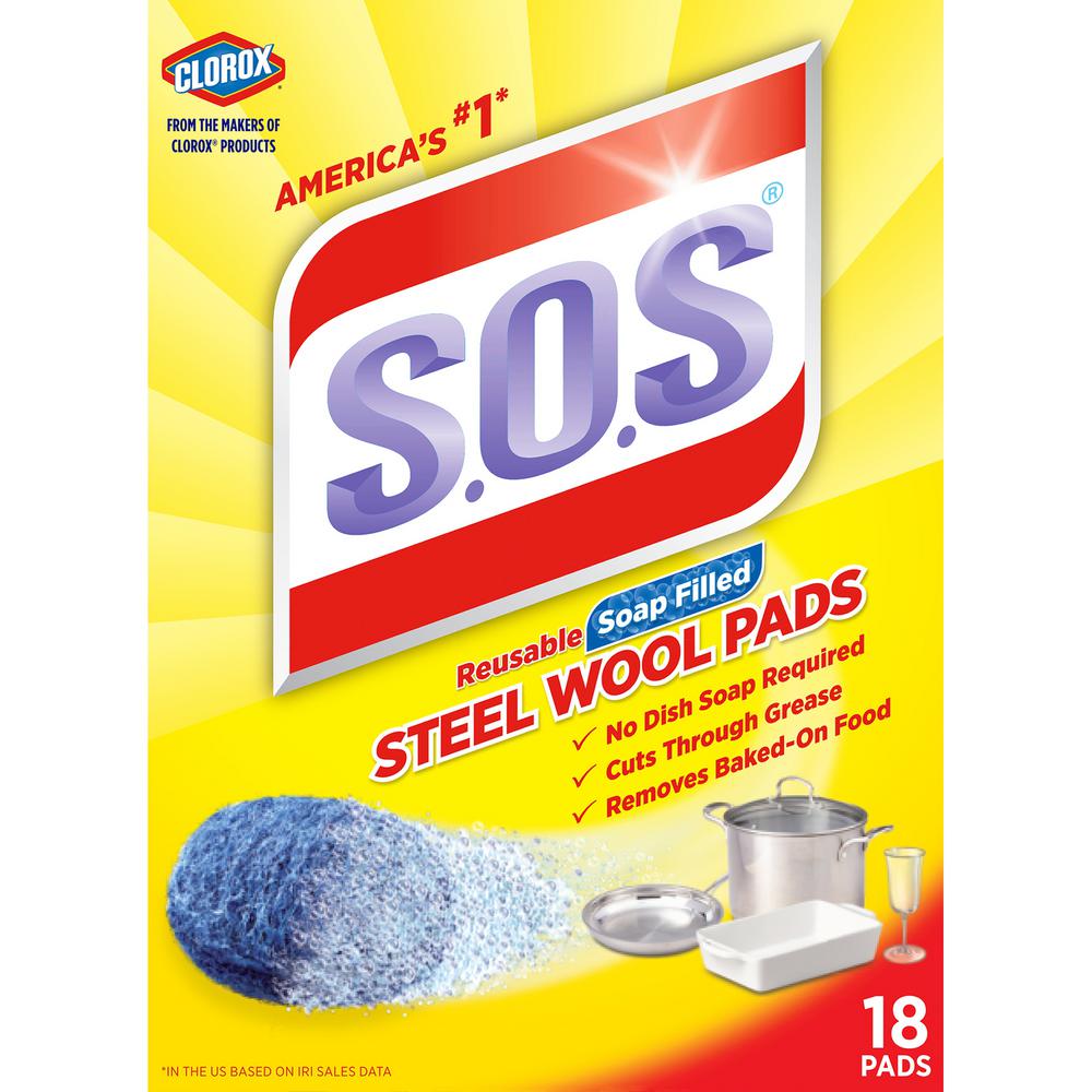 Clorox S.O.S Steel Wool Soap Pads, 18 Count