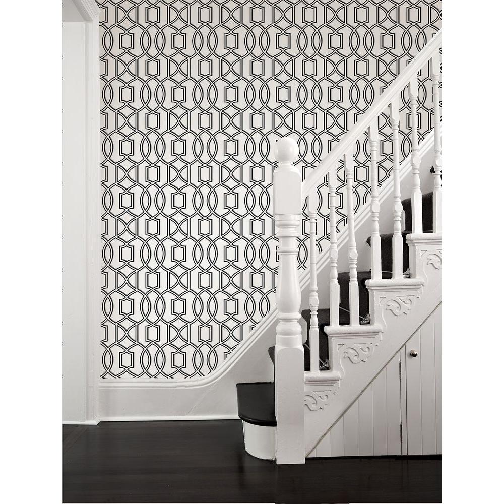 AStreet Quantum Black Trellis Wallpaper Sample262521814SAM The