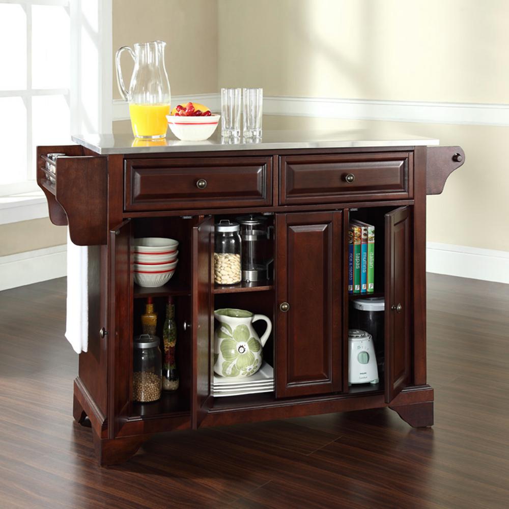 Crosley Furniture Lafayette Mahogany Kitchen Island With Stainless