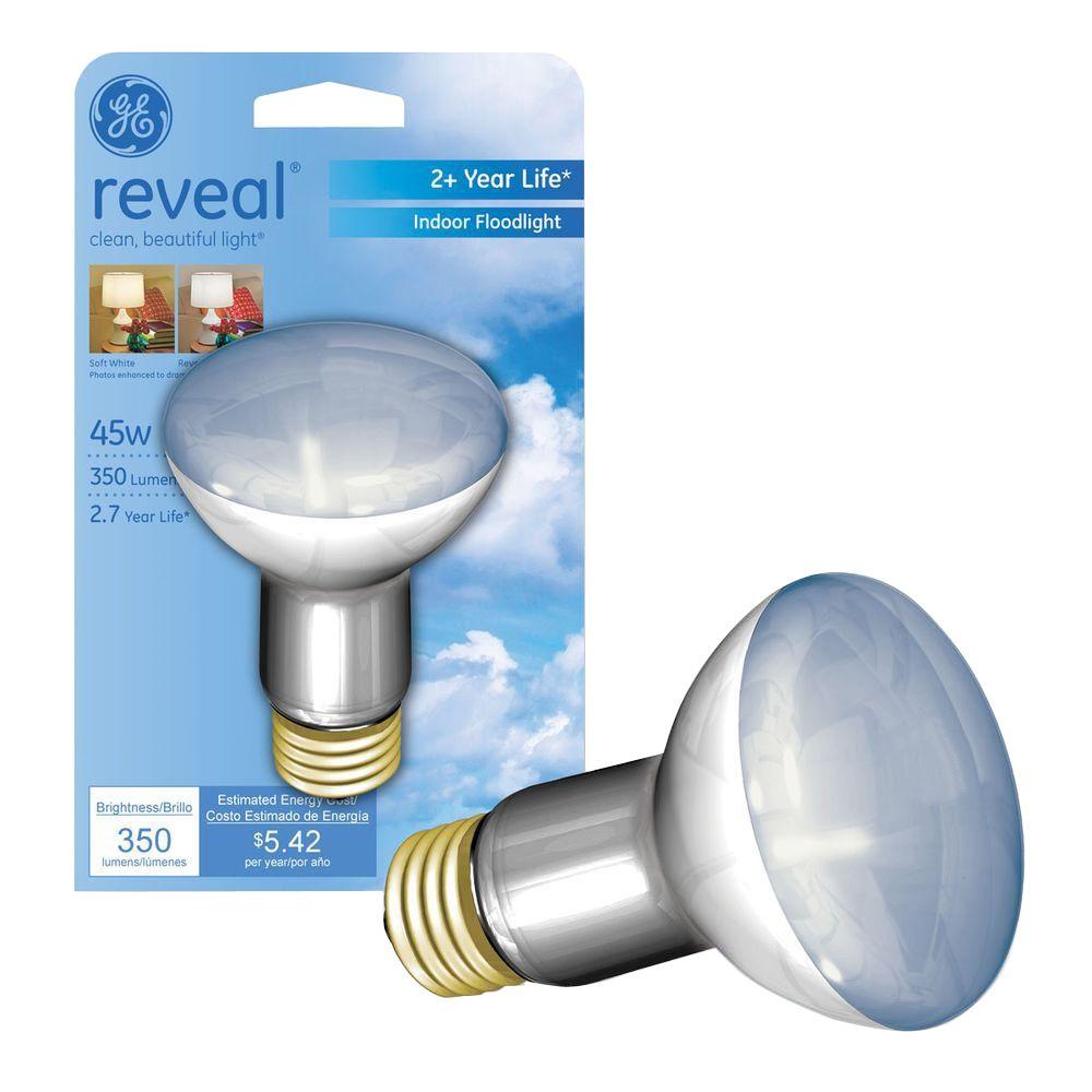 GE Reveal 45-Watt Halogen R20 Indoor Flood Light Bulb-45R20H/RVL/CD ... GE Reveal 45-Watt Halogen R20 Indoor Flood Light Bulb-45R20H/RVL/CD ...
