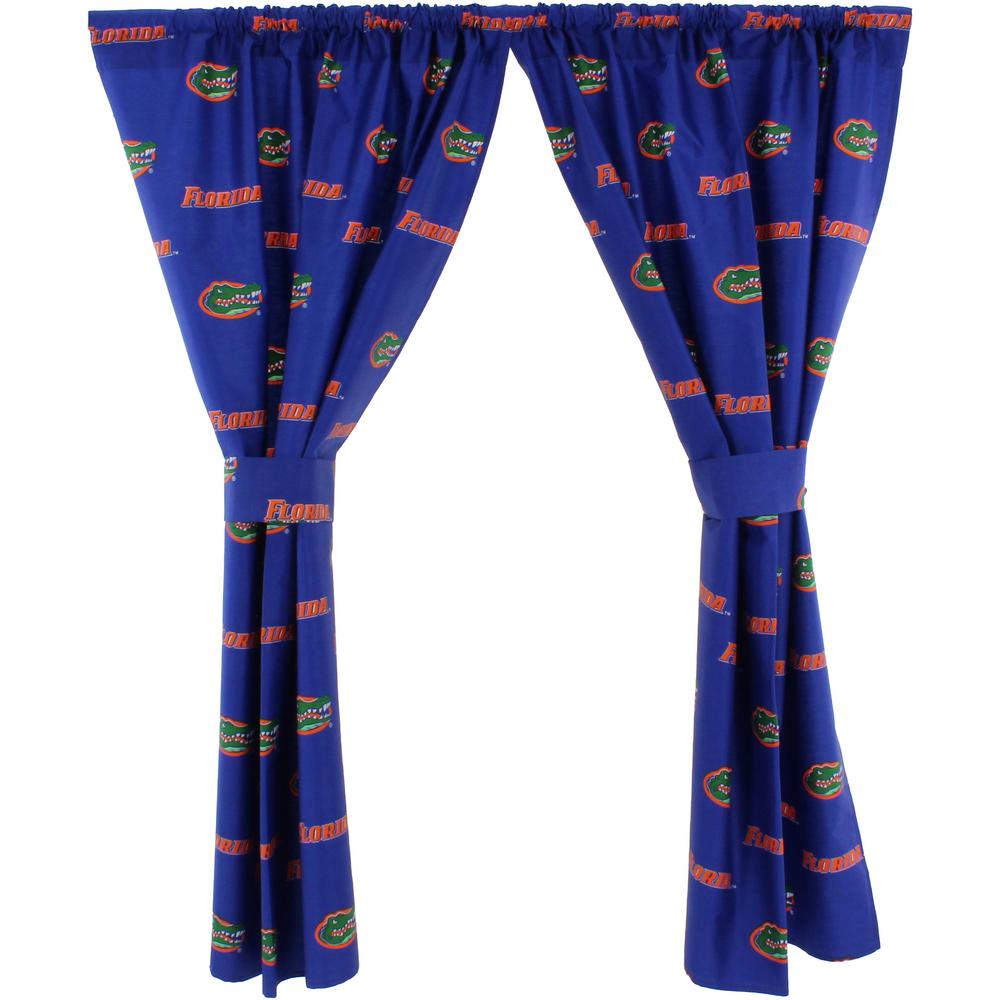 42 x 63 College Covers Florida Gators 63 Curtain Panels Set with Tiebacks Team Colors