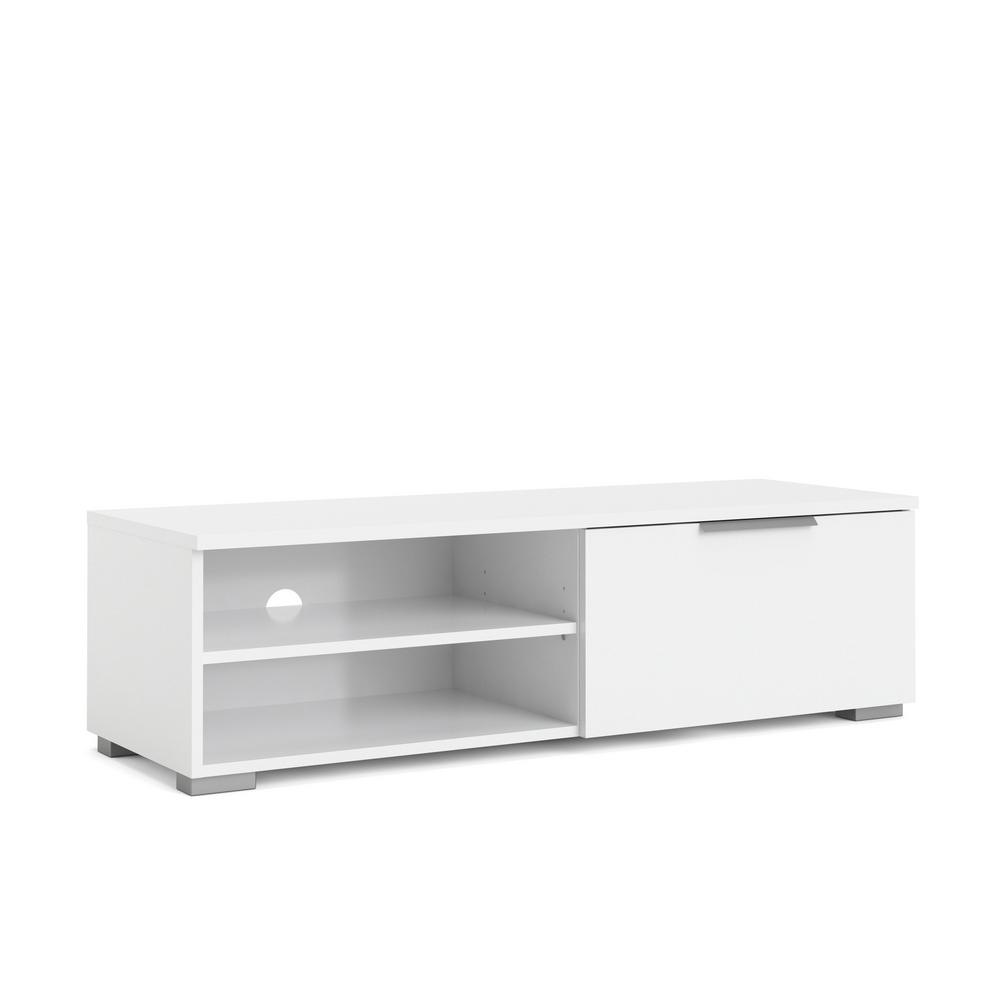 Tvilum Match White High Gloss 1 Drawer 2 Shelf Tv Stand 70066uuuu