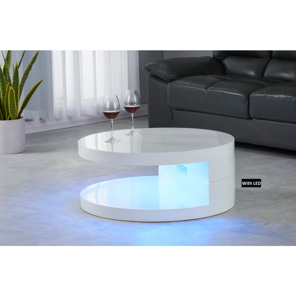 led white coffee table