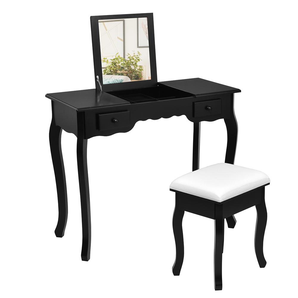 black wood dressing table
