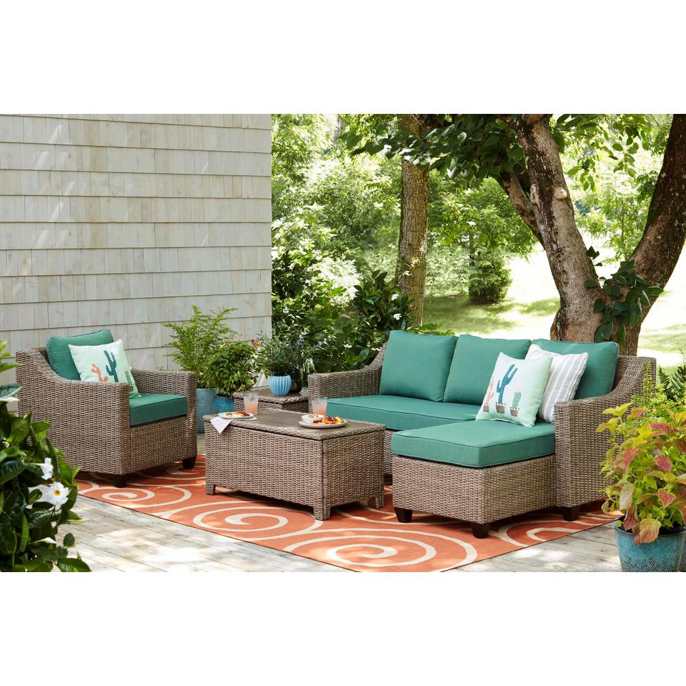 Hampton Bay Mill Valley 4Piece Patio Sectional Set with Parchment