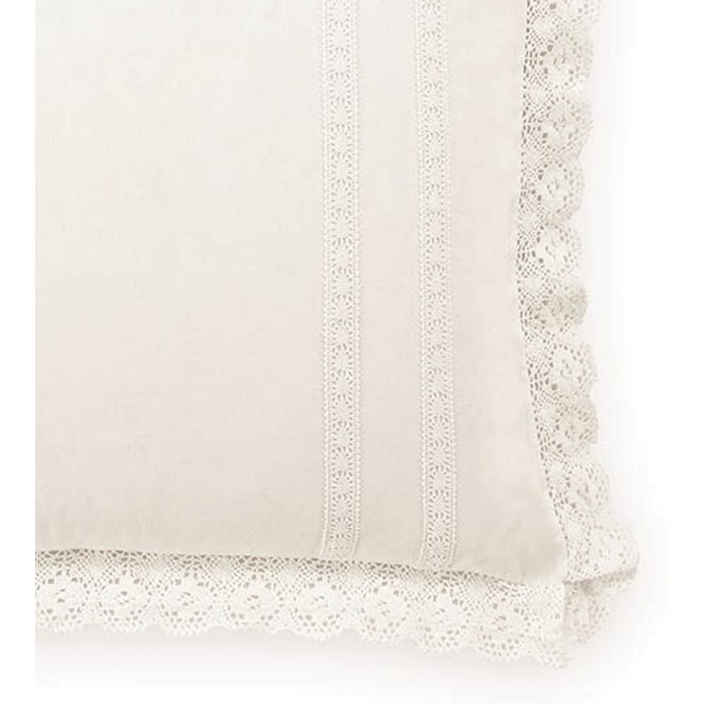 Laura Ashley Annabella White European Sham Pair 221290 - The Home Depot