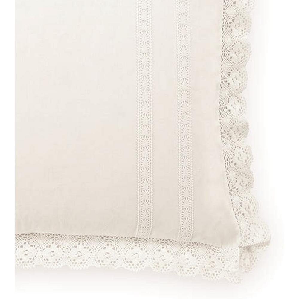 Laura Ashley Annabella White Euro Pillow Cover Set Of 2 221290