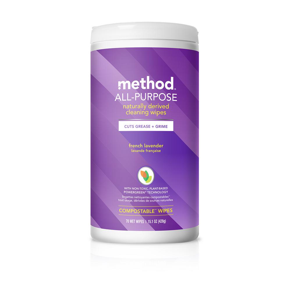 Method All-Purpose Cleaning Wipes, French Lavender, 70 Count