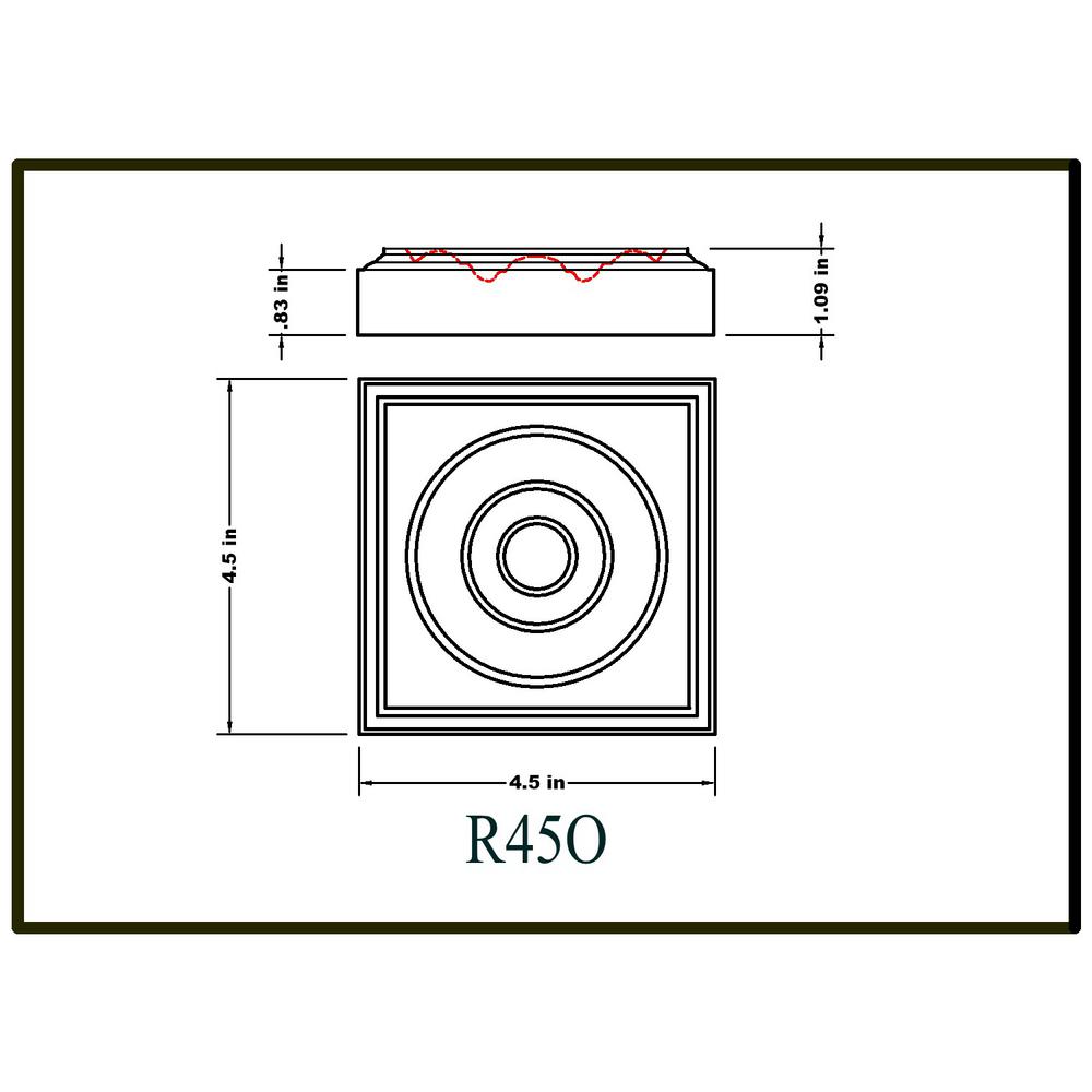 2x ROS-DR04X02AGRW Deep Relief 4-1//4/" Leaf Rosette Onlay
