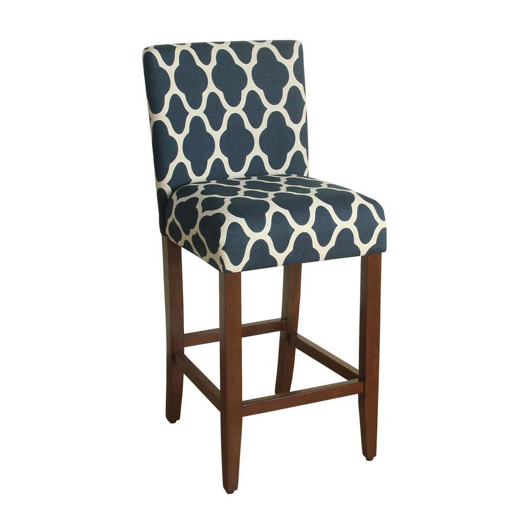 Homepop Upholstered 29 In Navy Blue Bar Stool K6858 F2051 The Navy Blue Bar Stool K6858 29 F2051 The Home Depot