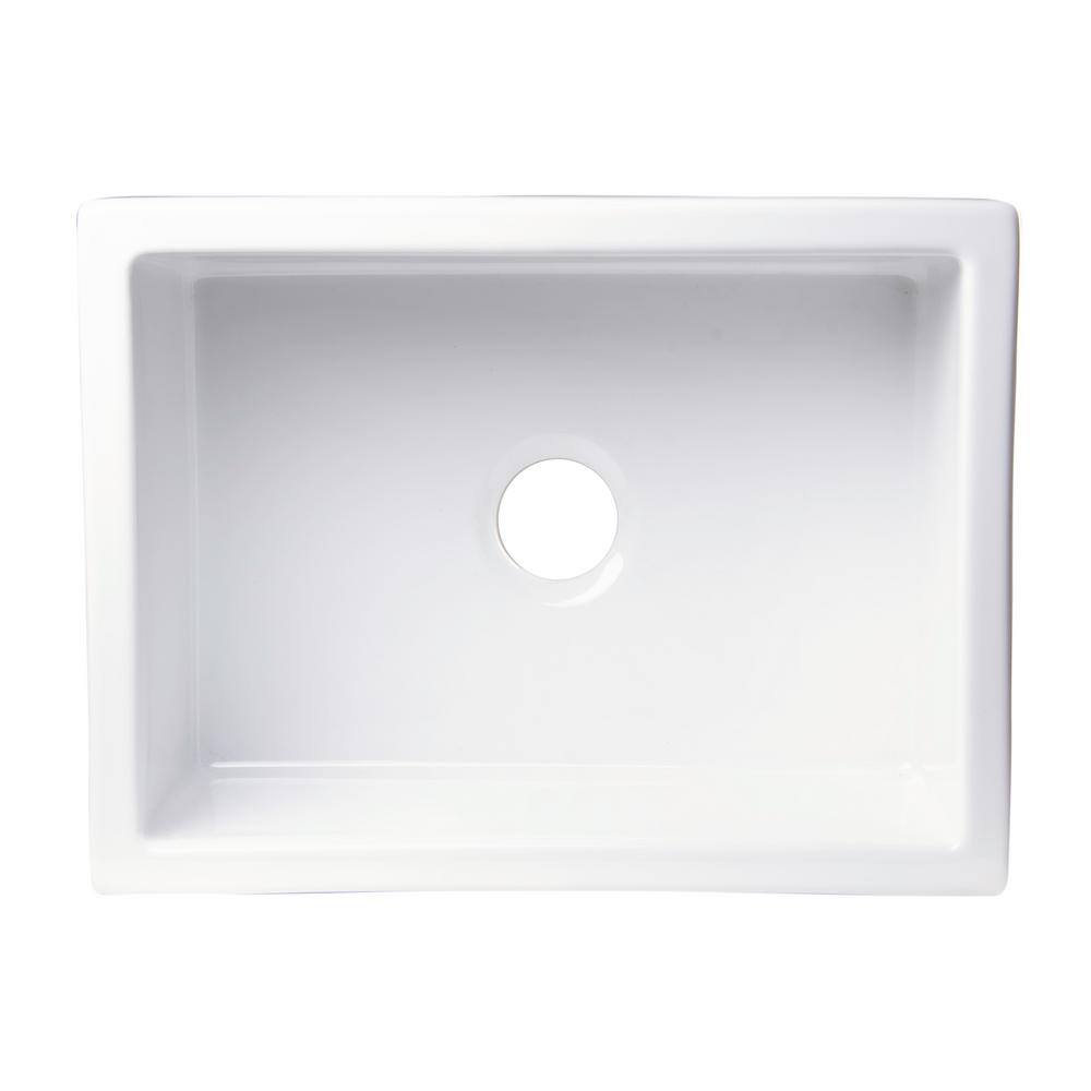 ALFI BRAND Undermount Fireclay 24 in. Single Basin Kitchen Sink in