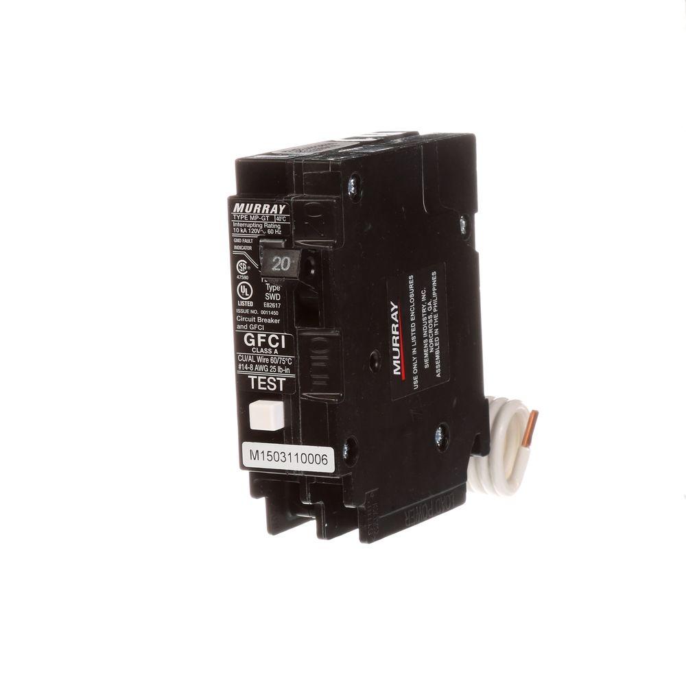 Square D Homeline 20 Amp 2-Pole GFCI Circuit Breaker-HOM220GFI ...