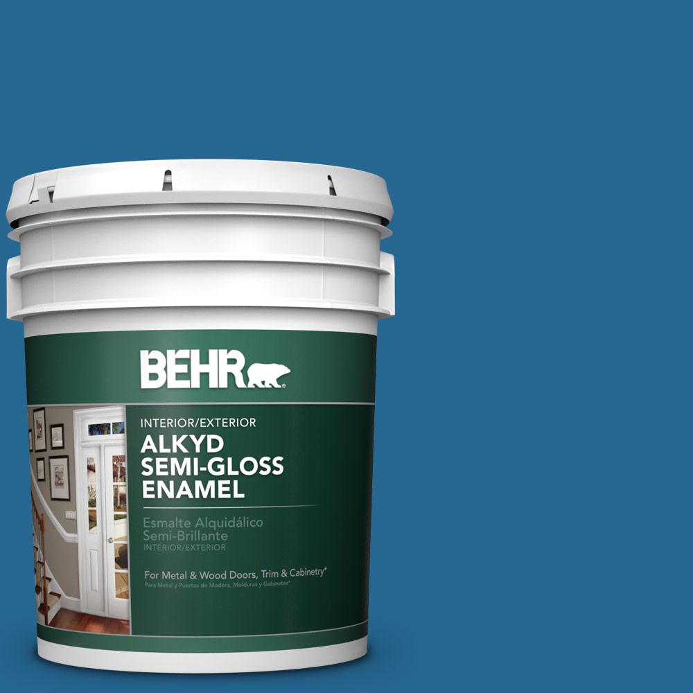 BEHR 5 gal. OSHA1 OSHA SAFETY BLUE SemiGloss Enamel Alkyd Interior