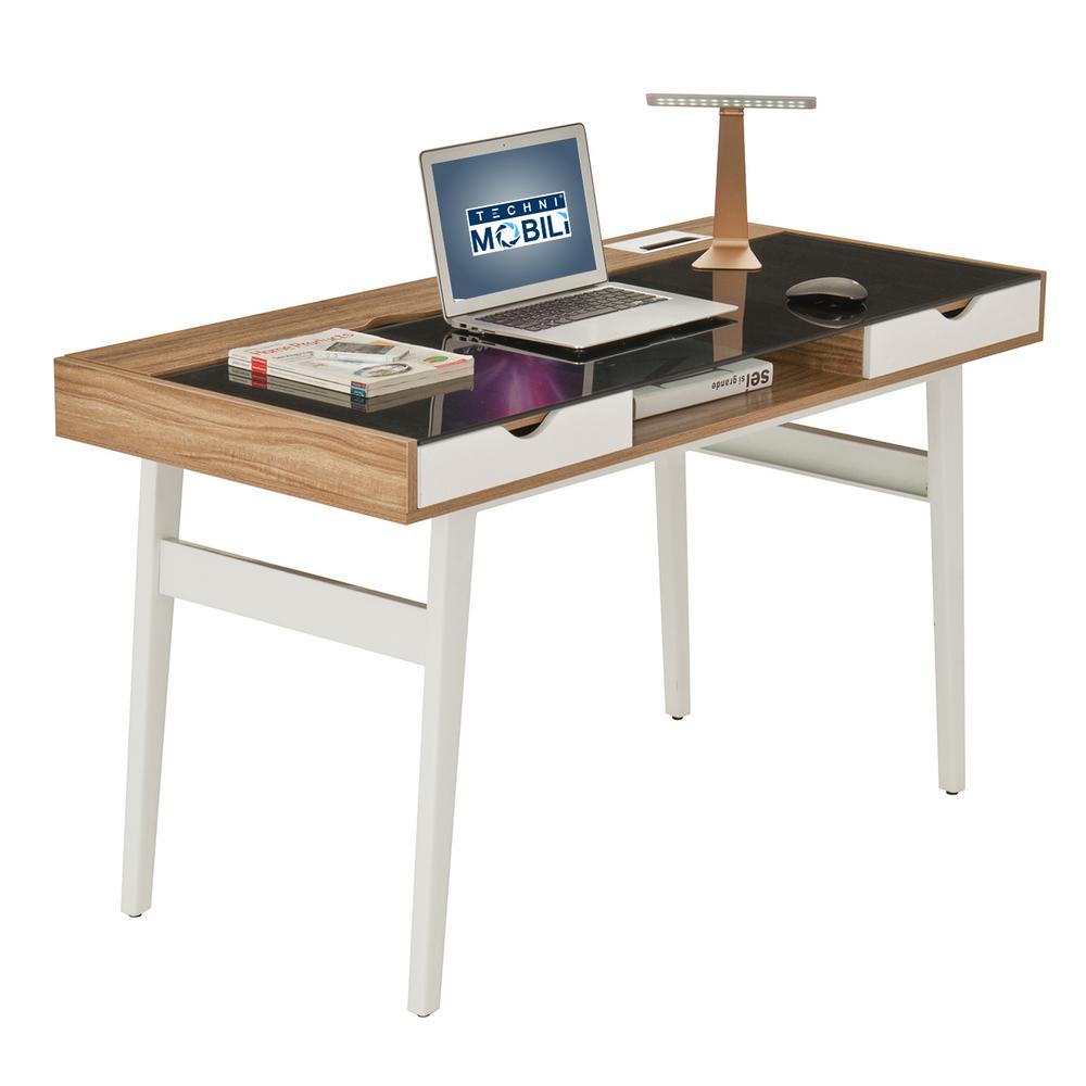 Techni Mobili Chocolate Complete Workstation Computer Desk with Storage
