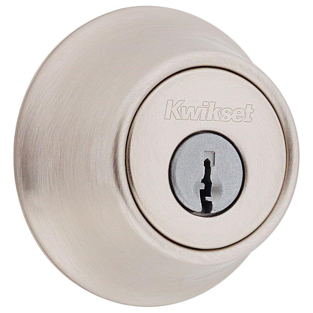 Kwikset 660 Series Single Cylinder Satin Nickel Deadbolt-660 15 RCAL ...