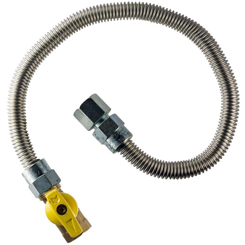 3/8-Inch FIP x 1/2-Inch FIP Gas Valve x 18-Inch HomeFlex HFDC-8K-18 Dryer Connector 3/8-Inch FIP x 1/2-Inch FIP Gas Valve x 18-Inch HomeFlex HFDC-8K-18 Dryer Connector