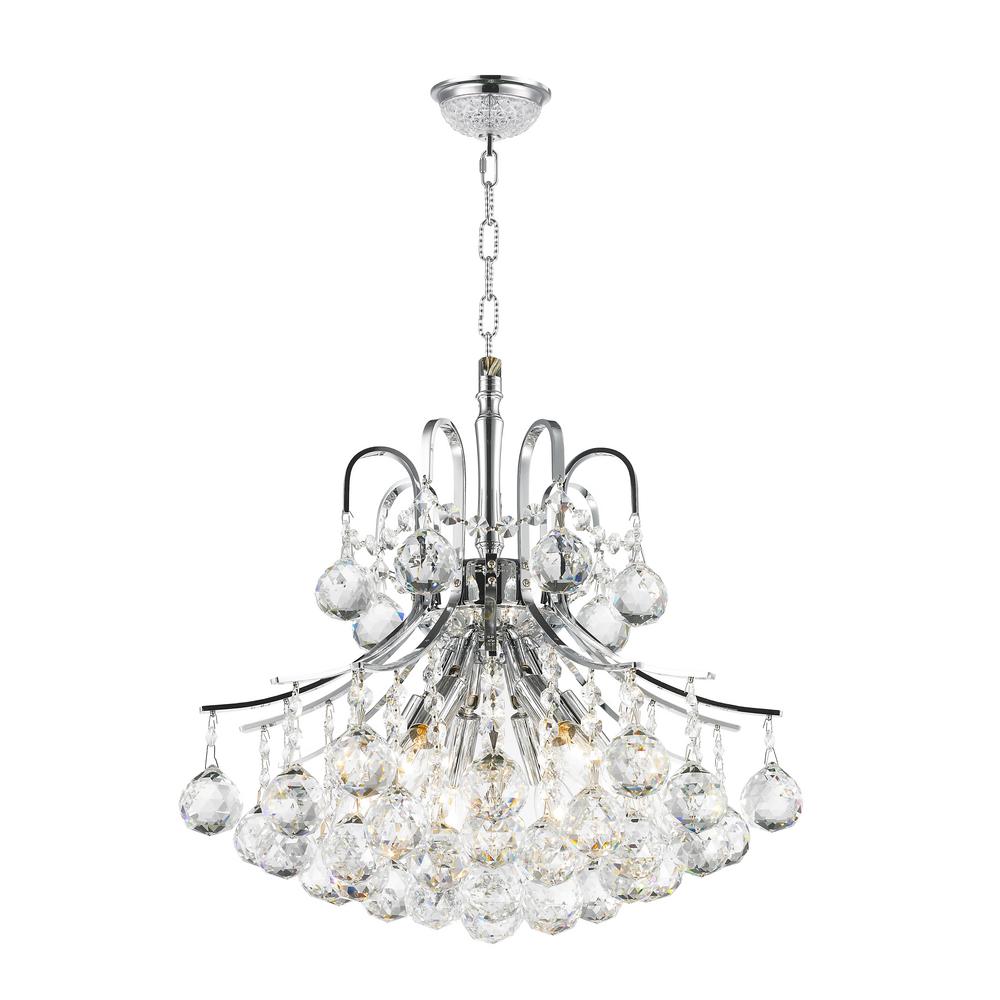 Worldwide Lighting Empire Collection 6-Light Polished Chrome and Clear