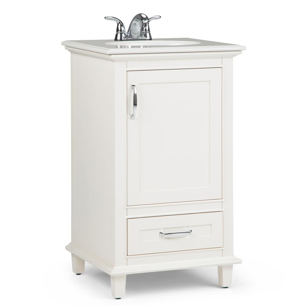 Brooklyn + Max Homer 20 in. Bath Vanity in Pure White with ...