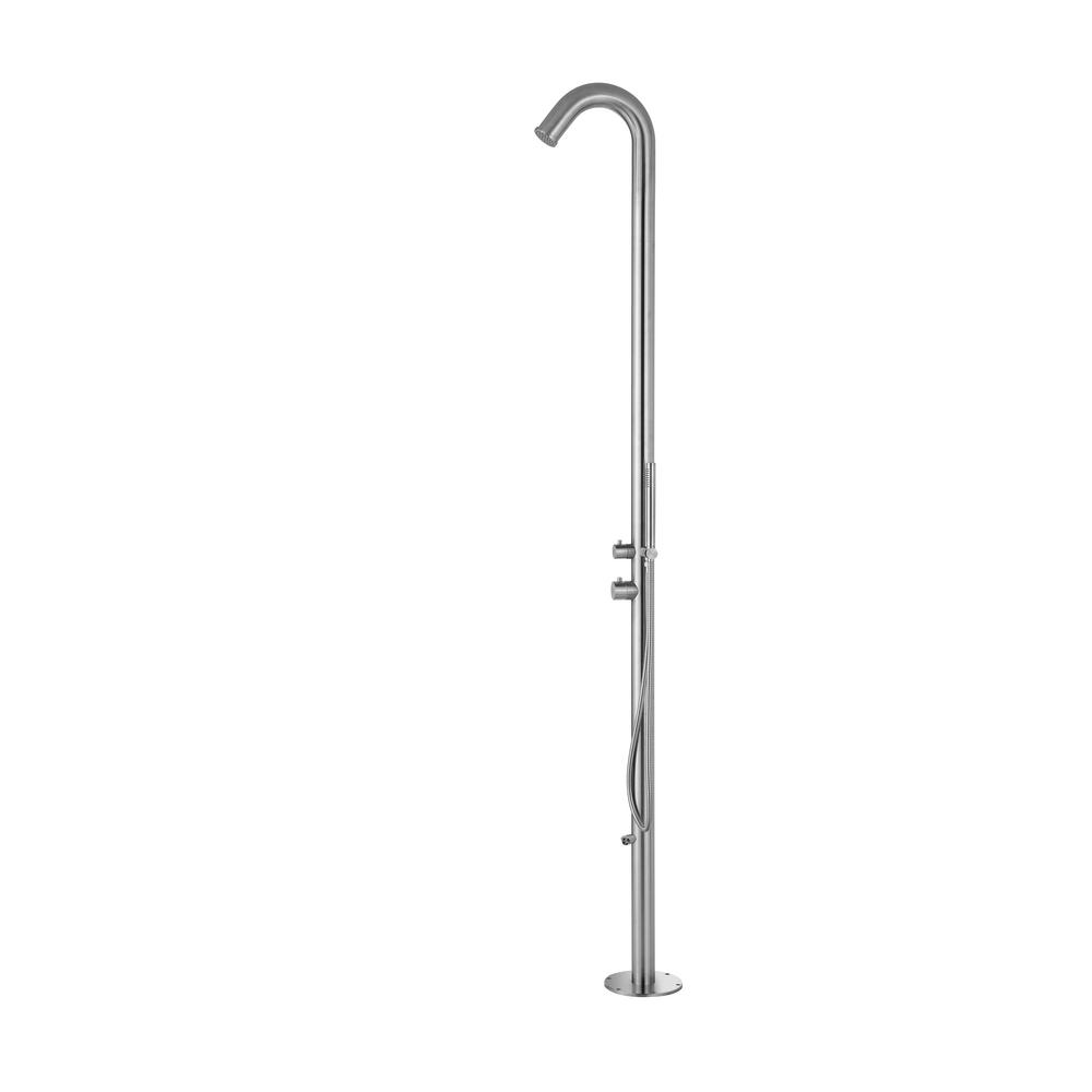 PULSE Showerspas Wave Single-Spray Outdoor Shower System in Brushed ...