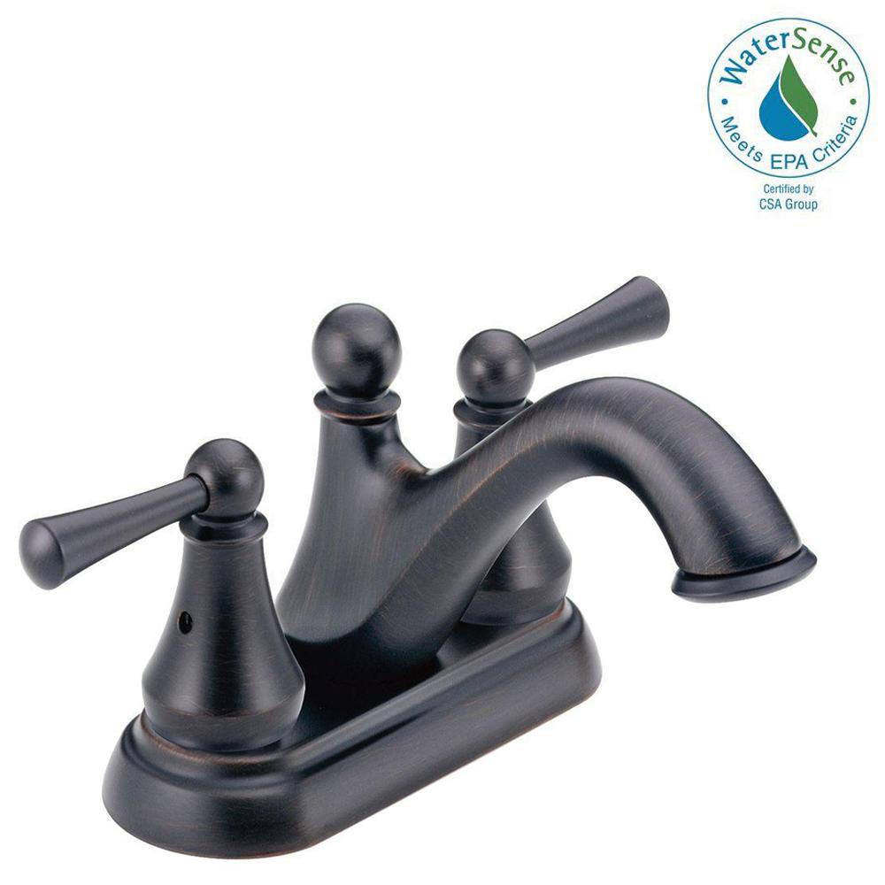 Delta Haywood 4 In Centerset 2 Handle Bathroom Faucet In Venetian   Venetian Bronze Delta Centerset Bathroom Sink Faucets 25999lf Rb 64 1000 