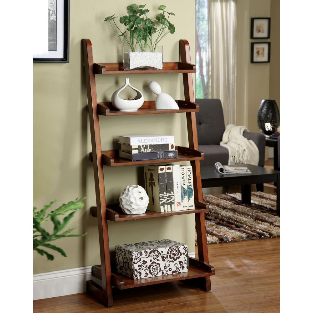 Furniture Of America 55 In Antique Oak Wood 5 Shelf Ladder