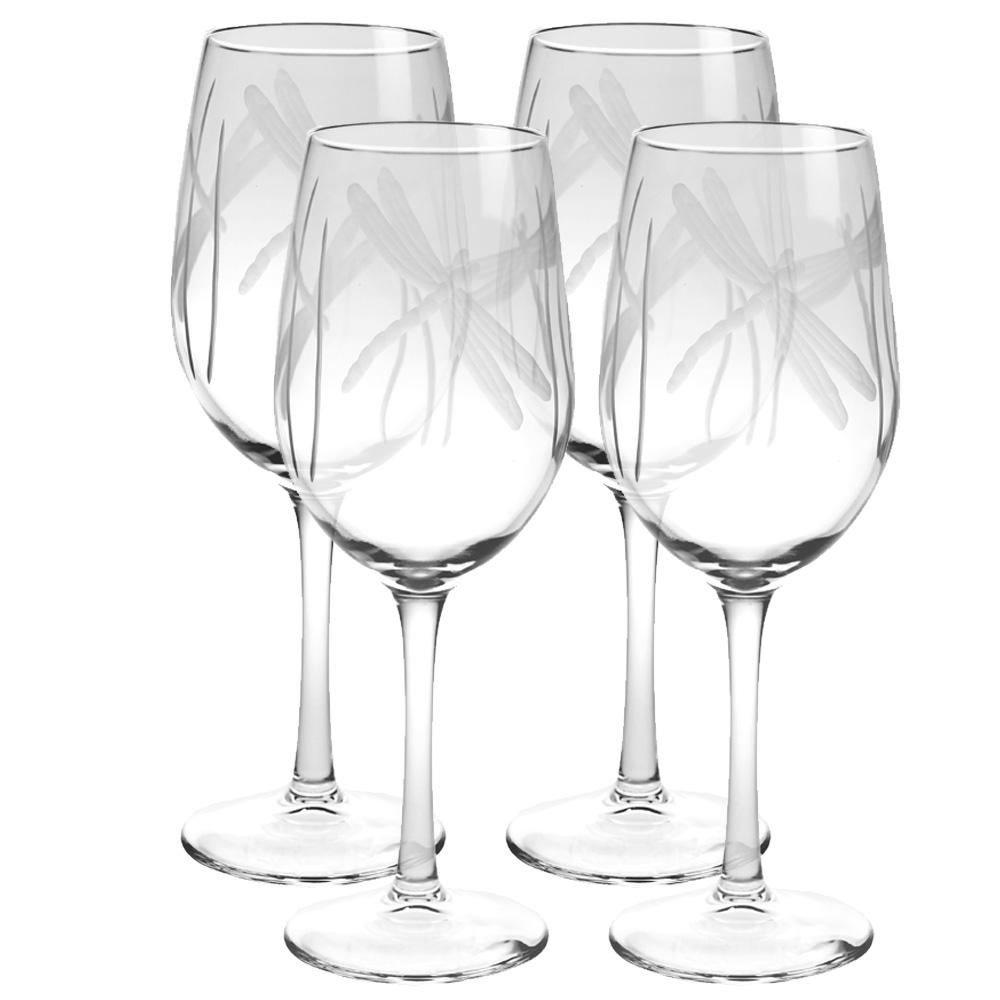 Rolf Glass Dragonfly 12 oz. Clear White Wine Glass (Set of 4)206424S4