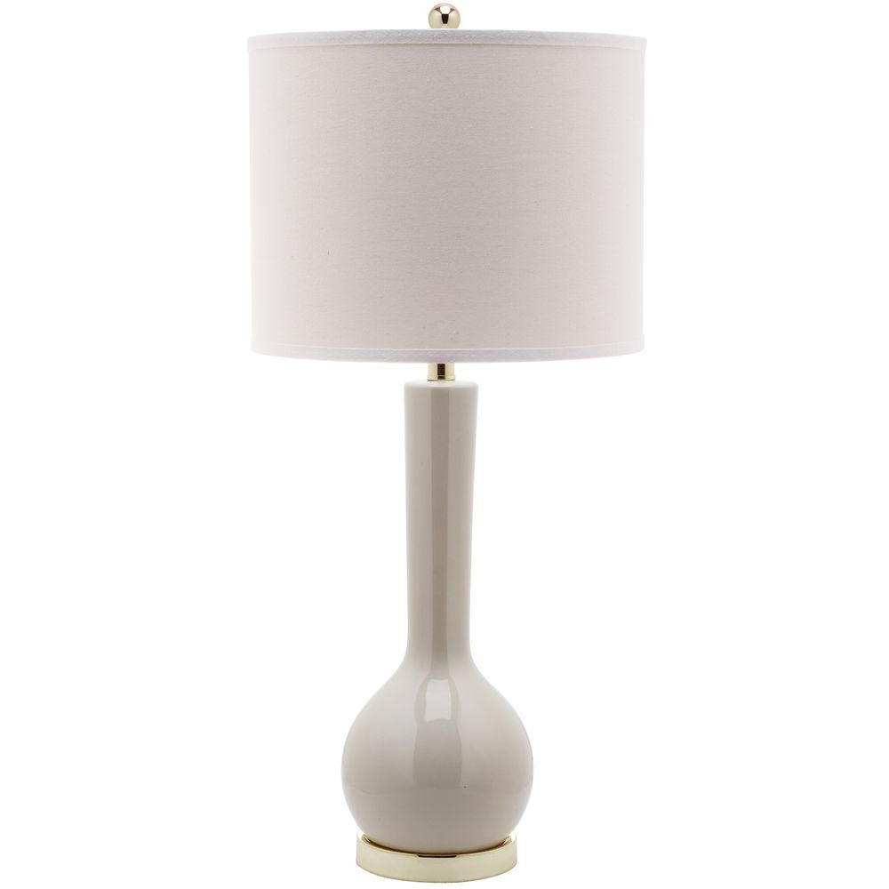 Safavieh Mae 30 5 In Light Grey Long Neck Table Lamp With White Shade
