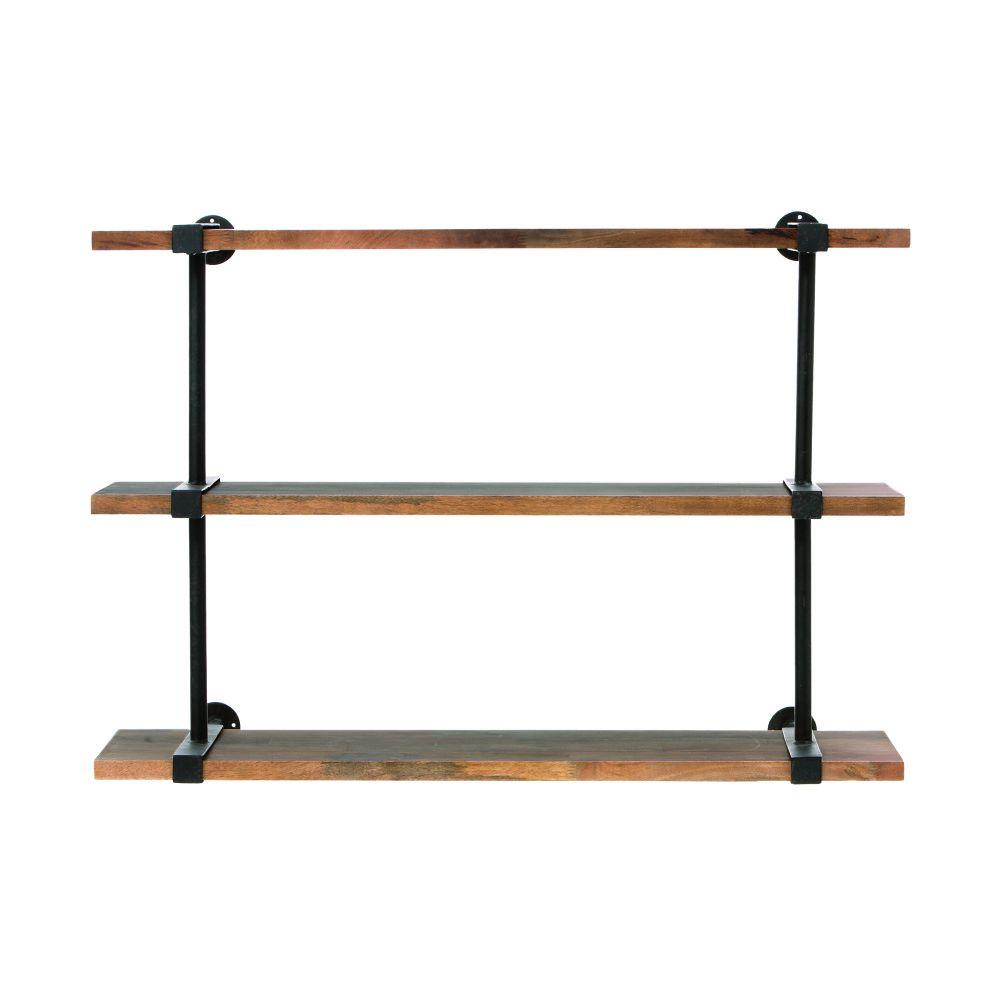 Home Decorators Collection Studio 40 In W Wood Craft Wall Shelf   Weathered Brown Black Home Decorators Collection Shelves Shelf Brackets 2943600910 64 1000 