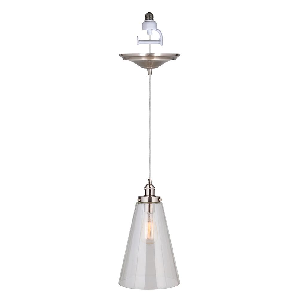 Worth Home Products Instant Pendant 1Light Brushed Nickel Recessed