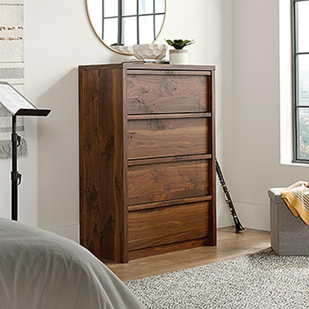 Walnut Chest Of Drawers Mid Century Modern Dressers Chests Harvey Park 4 Drawer Grand Walnut Chest