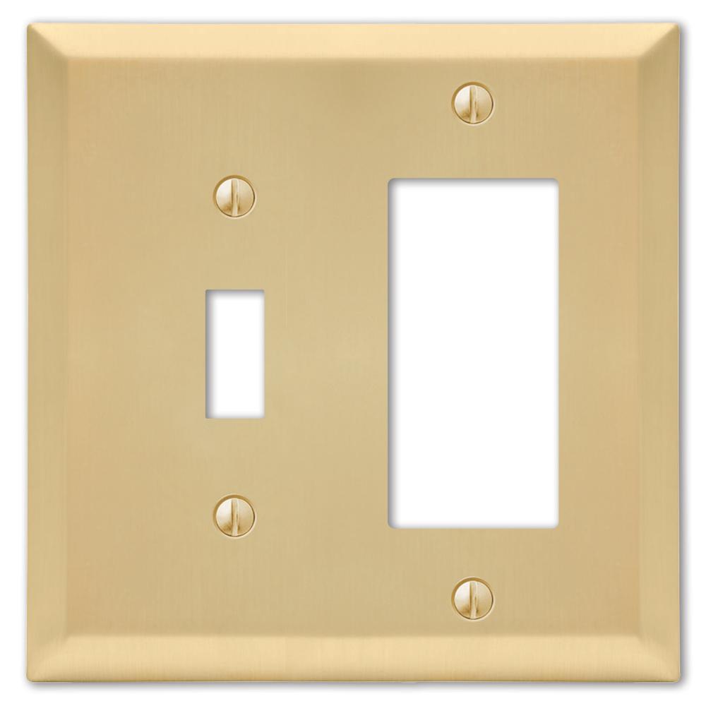 Amerelle Century 1 Toggle 1 Decora Wall Plate, Satin Brass163TRSB