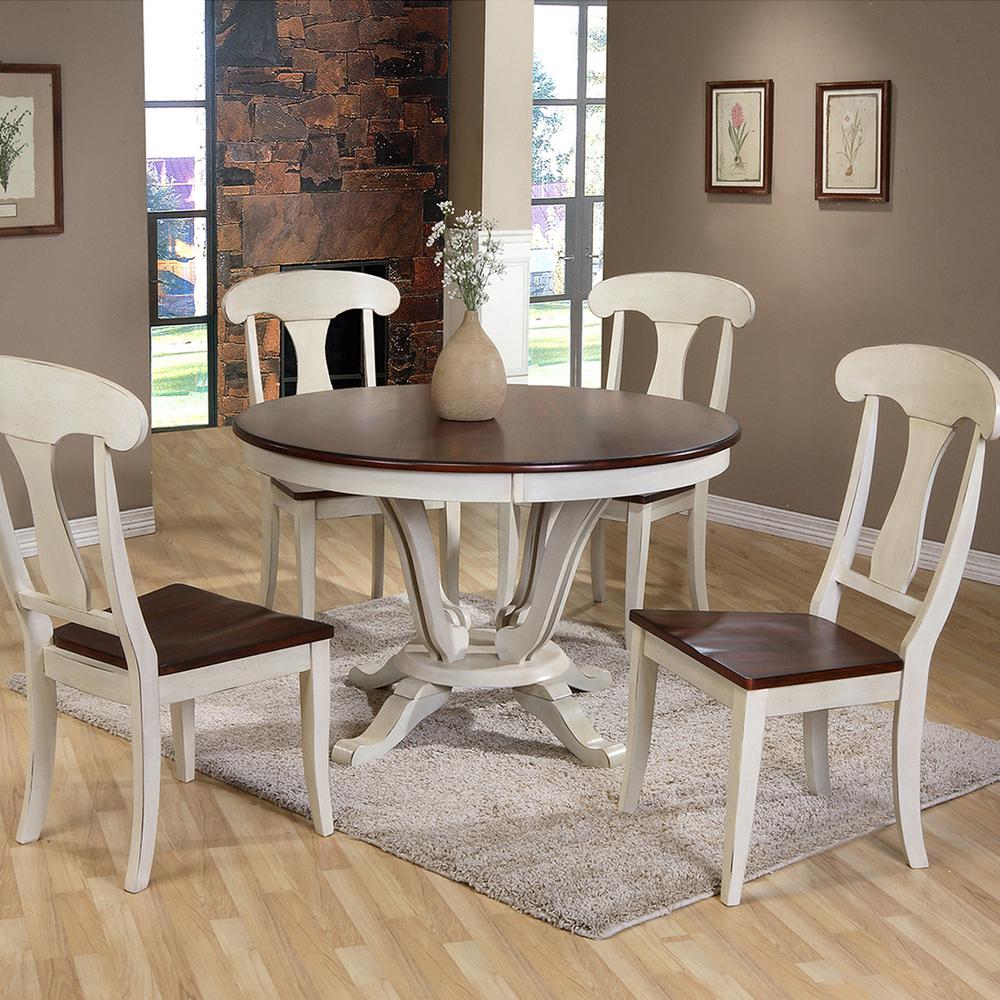 Baxton Studio Napoleon 5 Piece Ermilk And Um Brown Wood