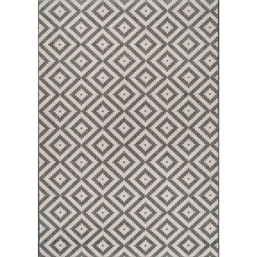 Nuloom Marybelle Tribal Diamond Gray 6 X 9 Indoor Outdoor Area Rug