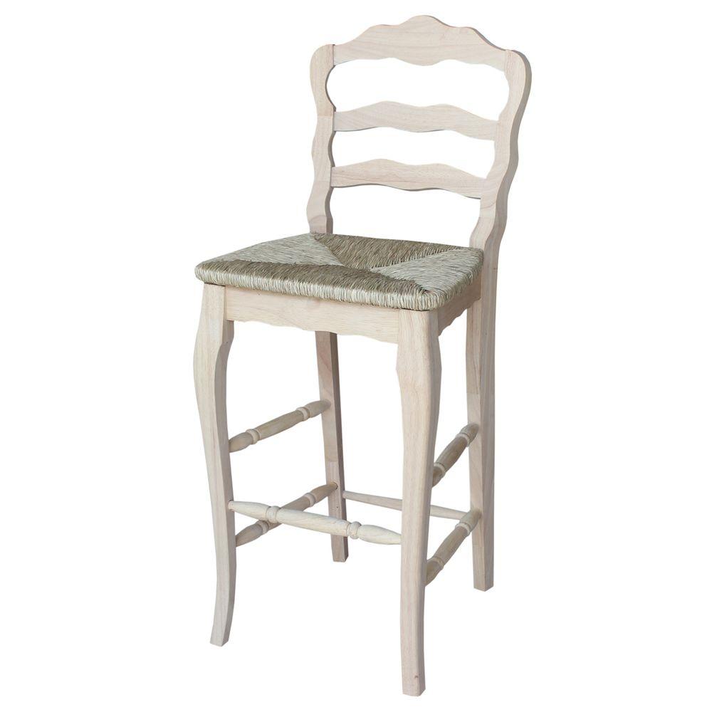 International Concepts Versailles 29.9 inch Unfinished Wood Bar Stool