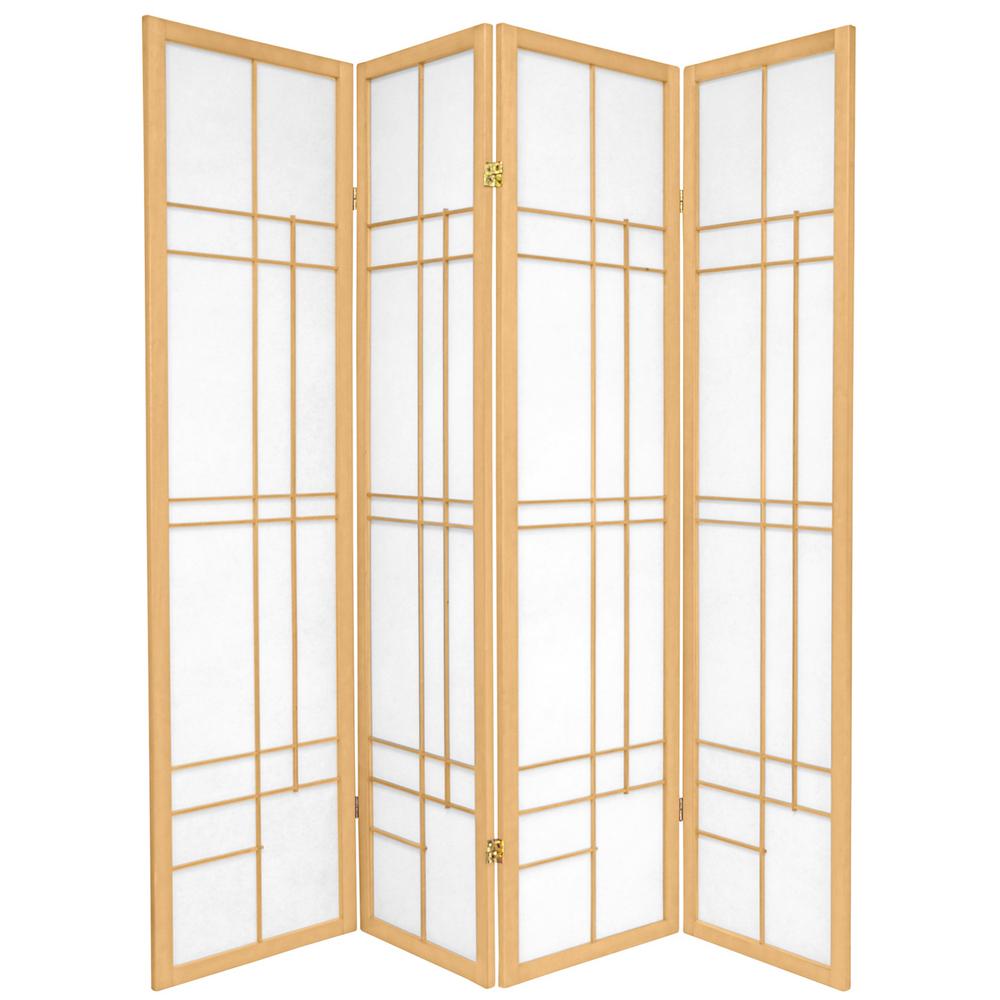 Oriental Furniture 6 ft. Natural 4Panel Room DividerCEUD4PNAT The